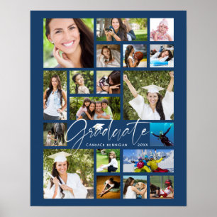 Affiche Graduate Blue 19 Photo Collage Script