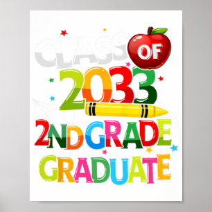 Affiche Graduate Cl De 2033 Dernier Jour De L'École Garçon