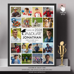 Affiche Graduate moderne 18 photo Collage couleur personna