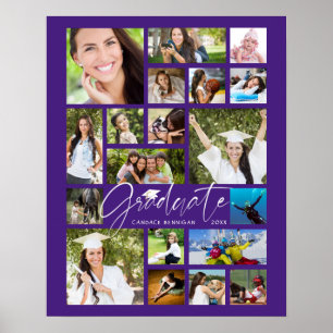 Affiche Graduate Purple 19 Photo Collage Script Party