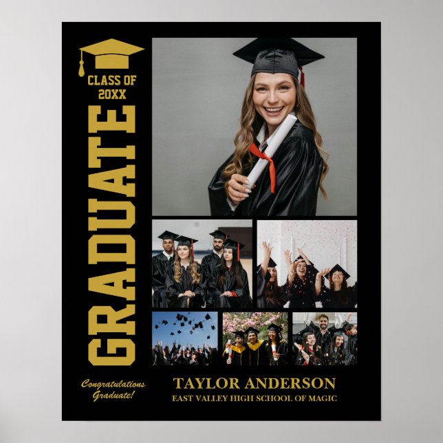 Affiche Graduate Year Graduate Day Photo Collage (Devant)