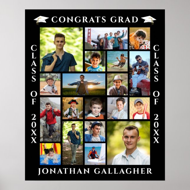 Affiche Graduation 19 Photo Collage Congrats Grad (Devant)