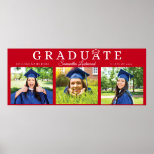 Affiche Graduation 2024 3e année Photos Red Script