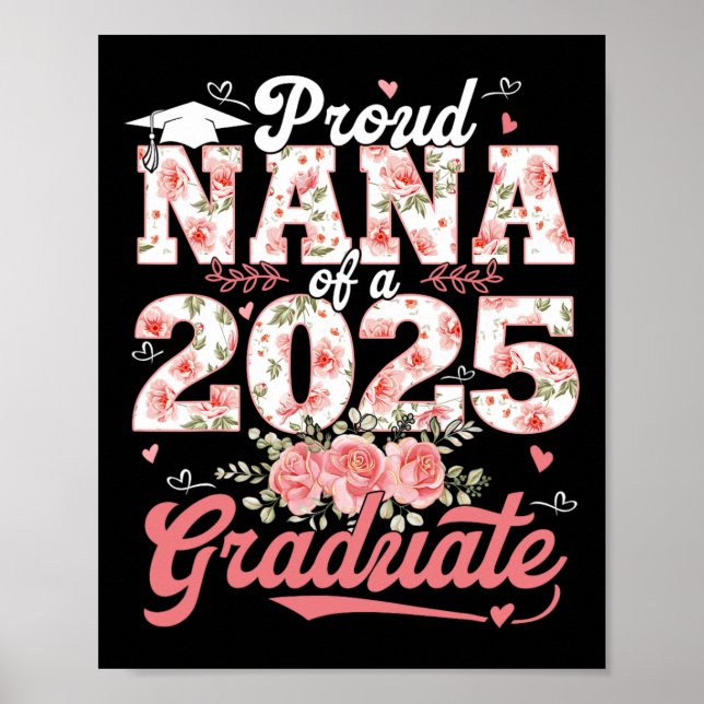 Affiche Graduation 2025 Fière Nana D'Un Plancher Diplômé 2 (Devant)