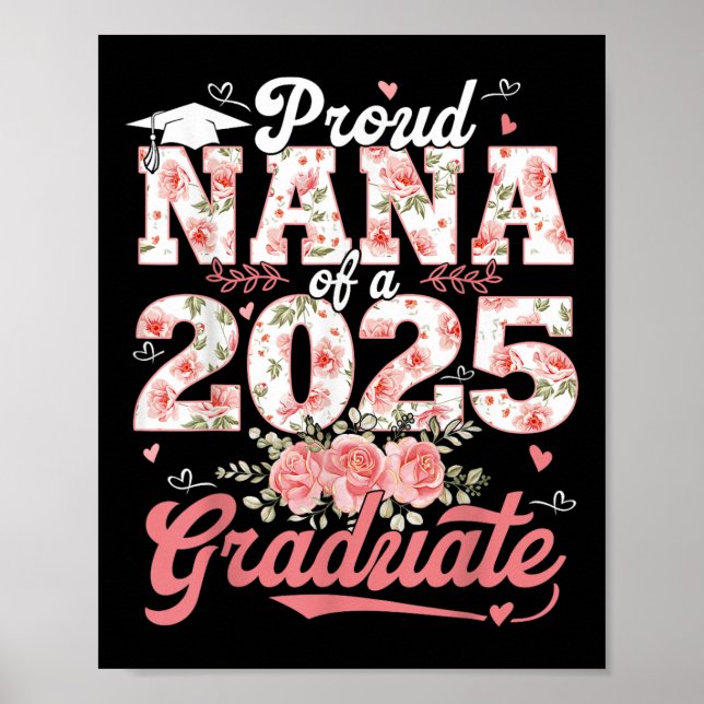 Affiche Graduation 2025 Fière Nana D'Un Plancher Diplômé 2 (Devant)