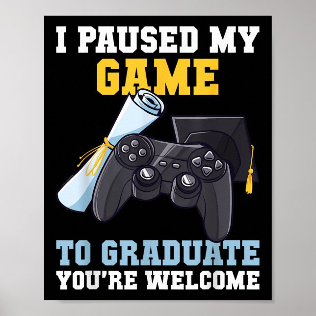 Affiche Graduation 2025 J'Ai Suspendu Mon Diplôme De Jeu D (Devant)