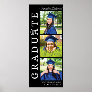Affiche Graduation 2025 Photos noir et blanc Grad