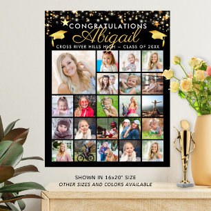 Affiche Graduation 22 Photo Collage Script Couleur personn