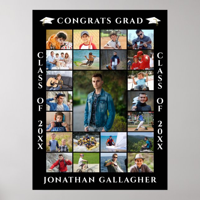 Affiche Graduation 23 Photo Collage Congrats Grad (Devant)