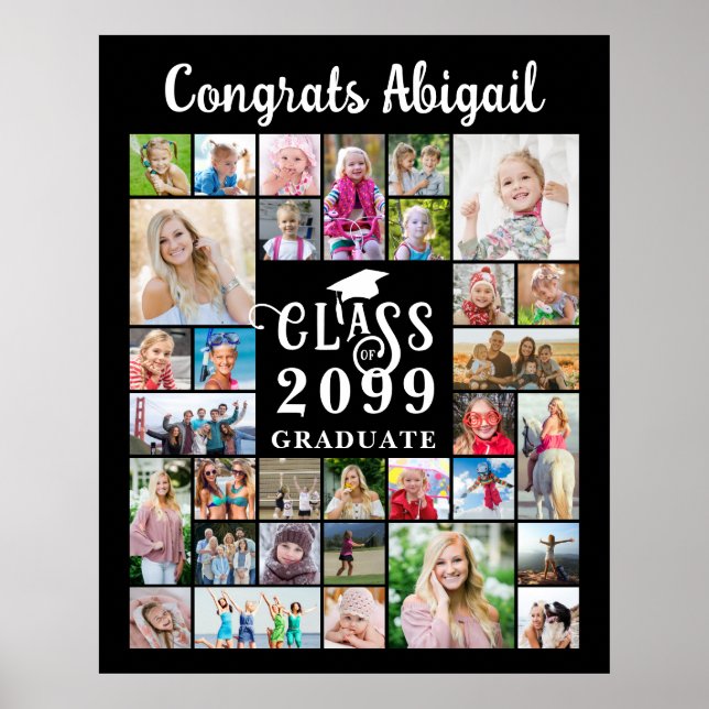 Affiche Graduation 32 Photo Collage Class Year (Devant)