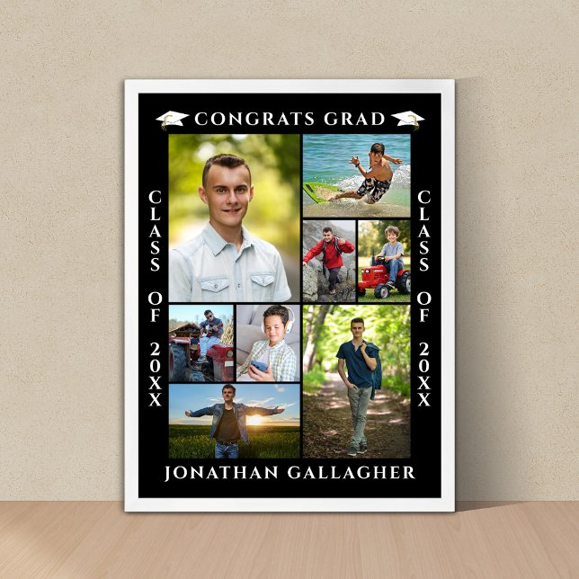 Affiche Graduation 8 Photo Collage Congrats Grad (Créateur téléchargé)