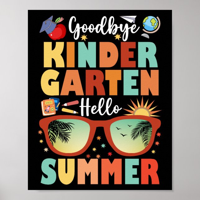 Affiche Graduation au revoir maternelle Bonjour été (Devant)