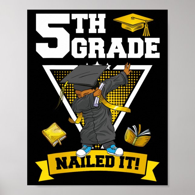 Affiche Graduation Boy 5ème Grade Nail It Cl De 2024 (Devant)