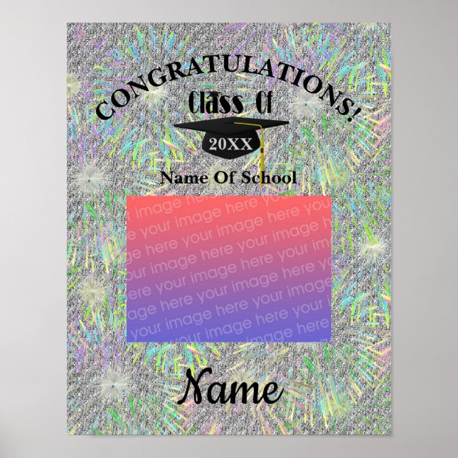 Affiche Graduation Cap And Tassel Personalized Photo  (Devant)