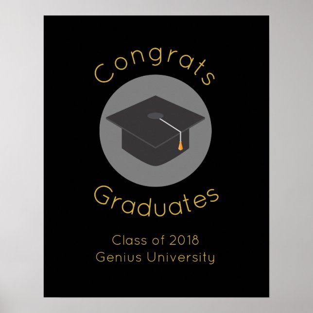 Affiche Graduation Cap on Black Class of 20xx (Devant)