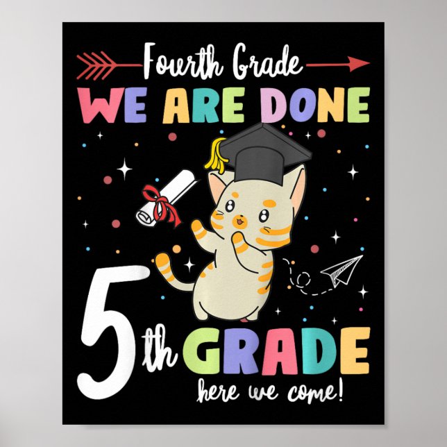 Affiche Graduation Chat 4e année Nous sommes fait 5e année (Devant)