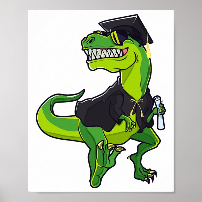 Affiche Graduation Cl De 2025 Dinosaur Dinosaure T-rex Gra (Devant)