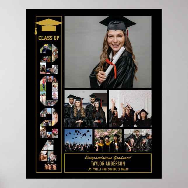 Affiche Graduation Day Senior Class of 2024 Photo Collage (Devant)