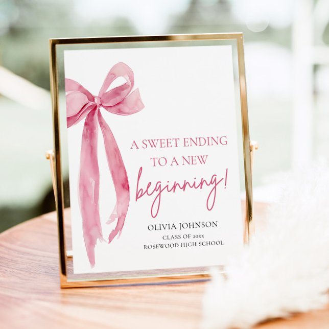 Affiche Graduation De Bow Une Douce Se Terminant Par Un No (Créateur téléchargé)