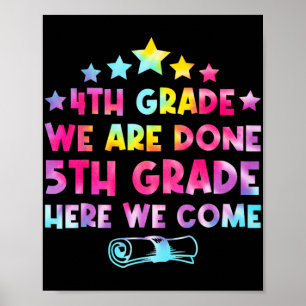 Affiche Graduation de grade Tie Dye 5e année Nous venons