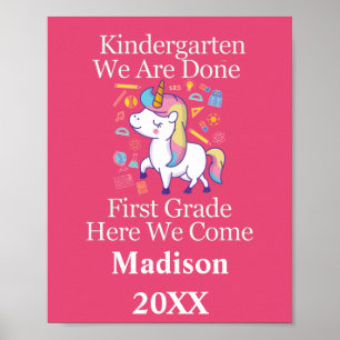 Affiche Graduation de la maternelle à la licorne de premiè