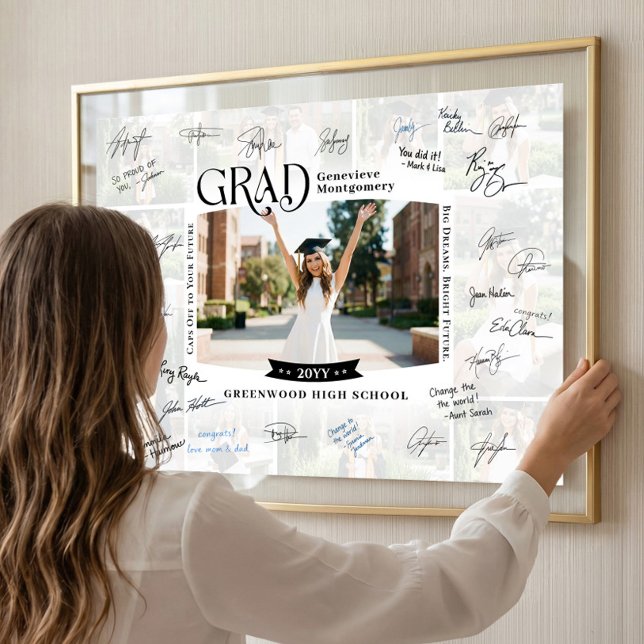 Affiche Graduation Guest Signing Grad Photo Keepsake Gift (Graduation Guest Signing Grad Photo Keepsake Gift Poster)