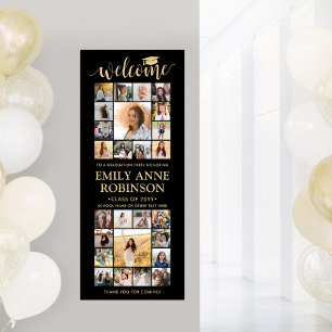 Affiche Graduation imprimable Accueil Collage Noir & Or