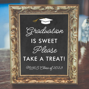Affiche Graduation Is Sweet Take a Treat Custom Party Sign