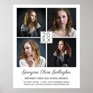 Affiche Graduation Keepsaké photo moderne Collage classiqu