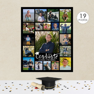 Affiche Graduation Party 19 Photo Display Brush Typographi