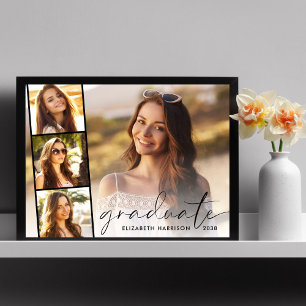 Affiche Graduation Party Élégant Script 4 Photo