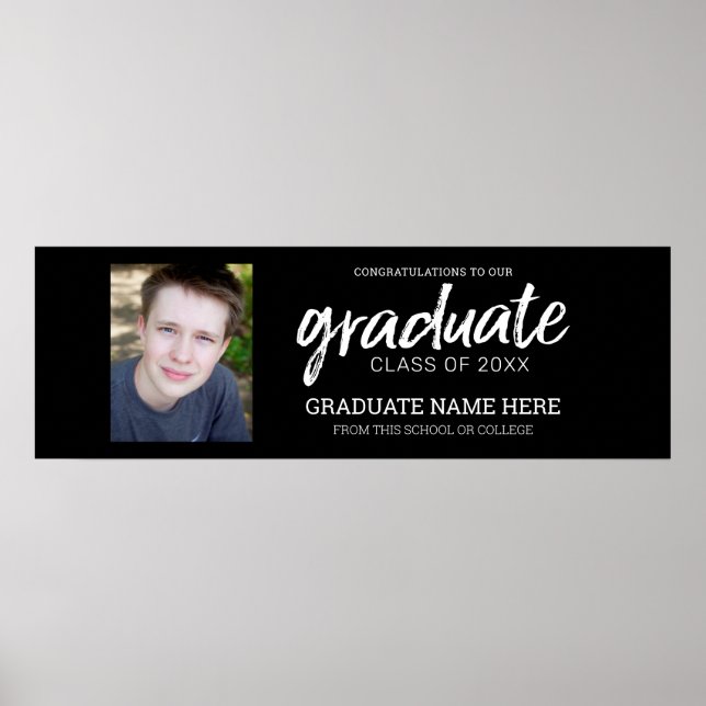 Affiche Graduation Photo - Class of Grad Black (Devant)