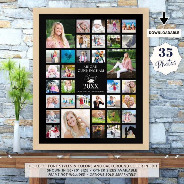 Affiche Graduation Photo Collage CLASSE DE Black Party (Créateur téléchargé)