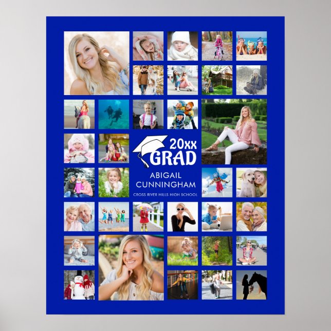 Affiche Graduation Photo Collage GRAD Commémoratif (Devant)