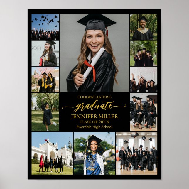 Affiche Graduation Portrait Personalized Photo Collage (Devant)