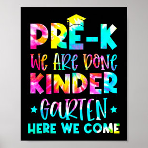 Affiche Graduation Tie Dye jardin d'enfants Ici Nous Venon