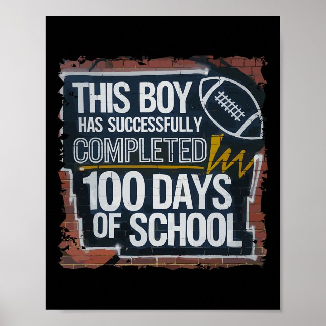 Affiche Graffiti 100th Day Funny Outfit terminé 100 jours (Devant)