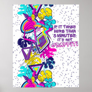 Affiche Graffiti abstract colourful pattern with quote