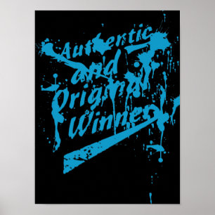 Affiche Graffiti Authentique Vainqueur Grunge Éclaboussure