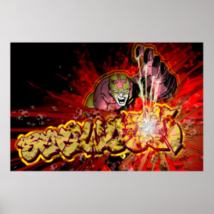 Affiche Graffiti, bande dessinée, Superhero