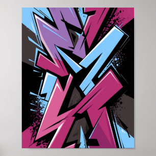 Affiche Graffiti coloré Art de rue