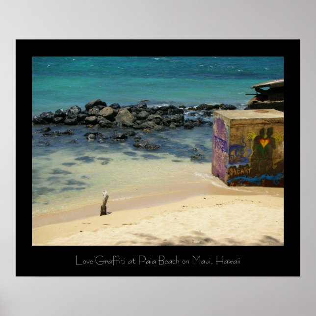 Affiche Graffiti d'amour à Paia Beach, Maui (Devant)