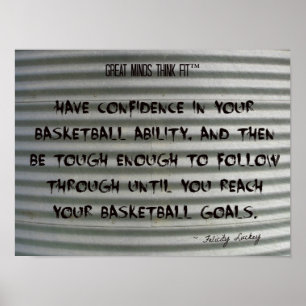 Affiche Graffiti de basket-ball sur du fer ondulé 017