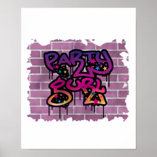 Affiche graffiti de fête (fille)