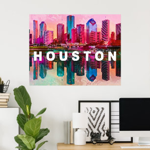 Affiche Graffiti de Houston Skyline