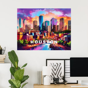 Affiche Graffiti de Houston Skyline