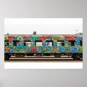 Affiche Graffiti de la voiture de train