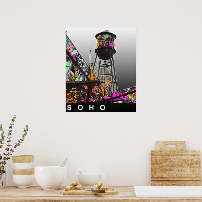 Affiche graffiti de New York (Cuisine)