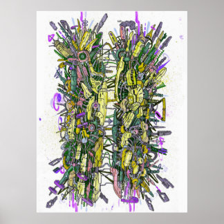 Affiche Graffiti de pirates informatiques