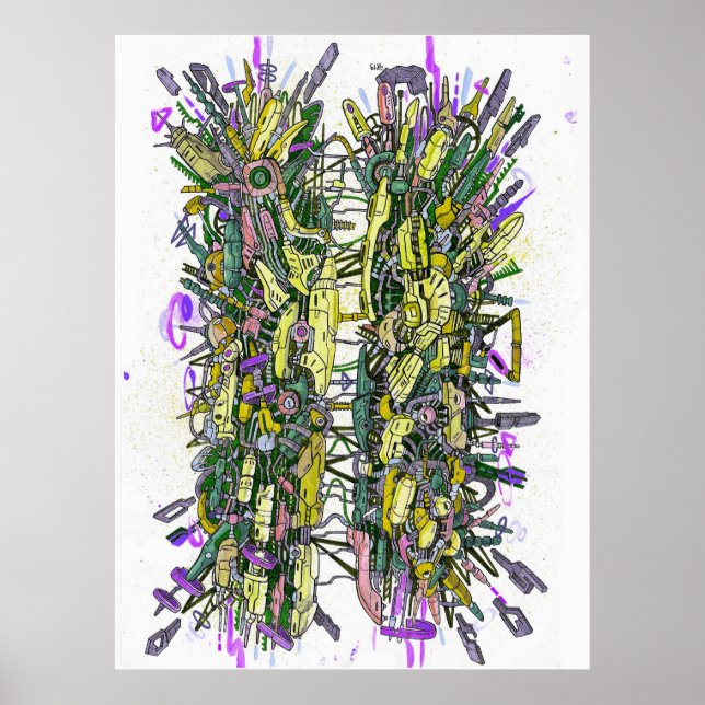 Affiche Graffiti de pirates informatiques (Devant)